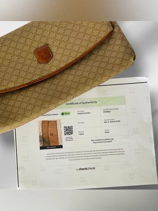 Vintage Celine Macadam Canvas Clutch | Classic Monogram Envelope Bag with COA - Picture 13 of 13